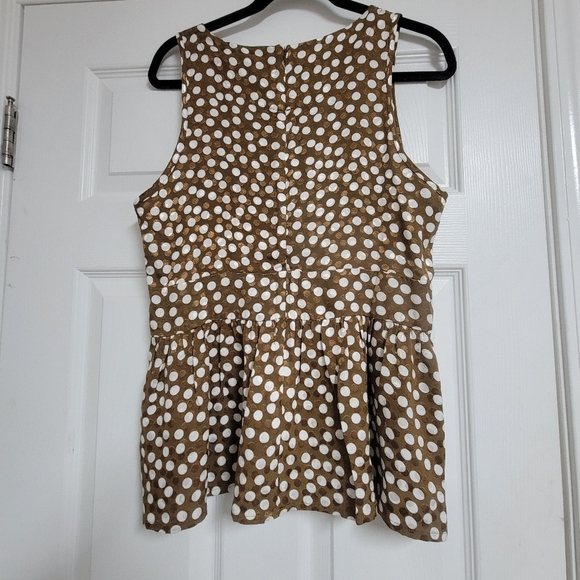 J.crew V- Neck Jacquard Dot Peplum Top - Picture 4 of 8